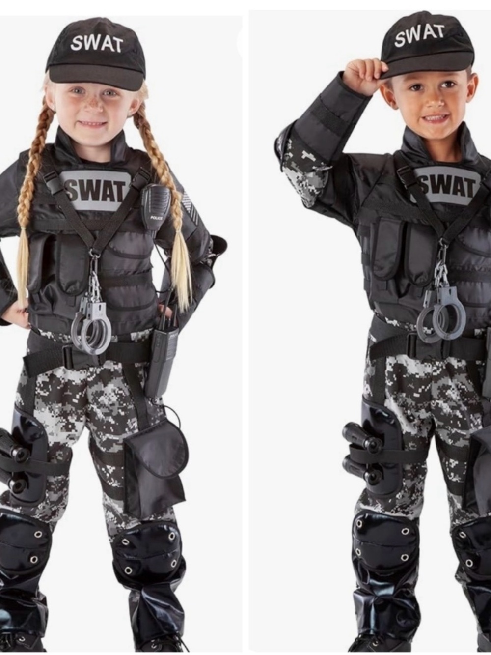 Kids SWAT Tactical Costume - Black Digital Camo